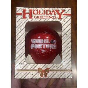 Vintage 1990’s Wheel of Fortune Cast & Crew Made in USA Red Christmas Ornament
